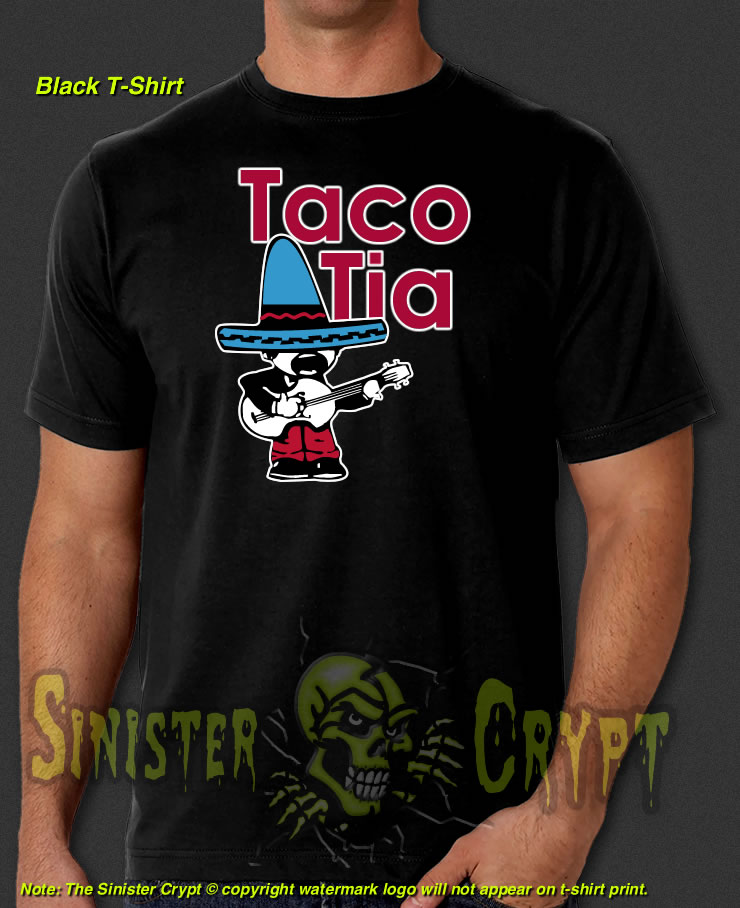 Taco Tia Black t-shirt Fast Food Retro-Vintage 60's 70's S-6XL
