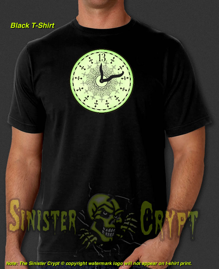 Haunted Mansion Clock Black t-shirt 13 hour o'clock spooky Disneyland Disney S-6XL