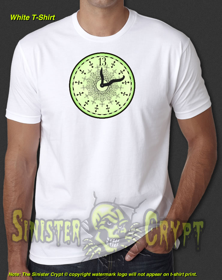 Haunted Mansion Clock White t-shirt 13 hour o'clock spooky Disneyland Disney S-6XL
