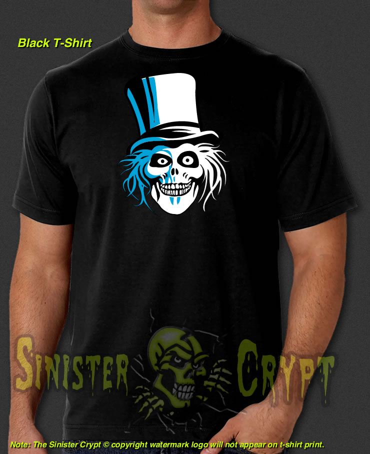 Hatbox Ghost Black t-shirt Ezra Haunted Mansion Skull Disneyland Disney S-6XL