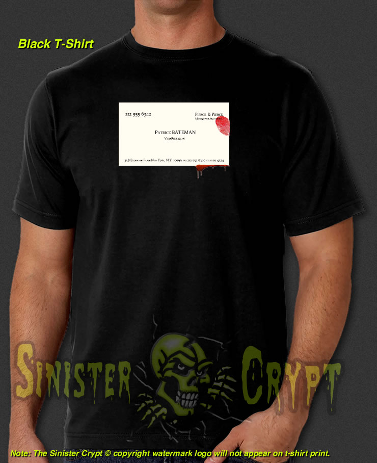American Psycho Business Card Black t-shirt