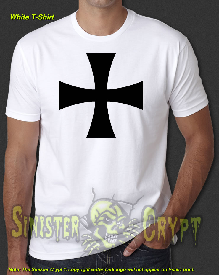 Knights Templar Cross White t-shirt Crusades Crusader Crusade S-6XL