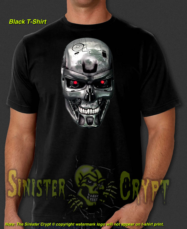 Terminator skull Black t-shirt 