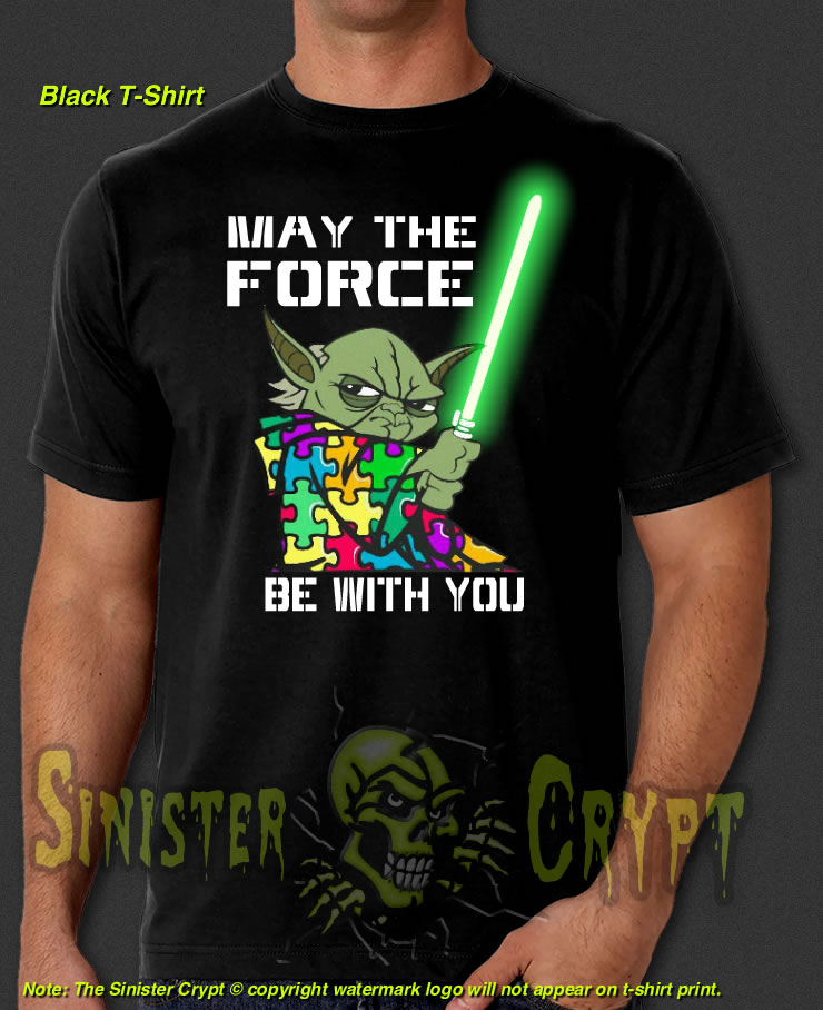 Autism Awareness Yoda t-shirt, May The Force Be With You S-6XL