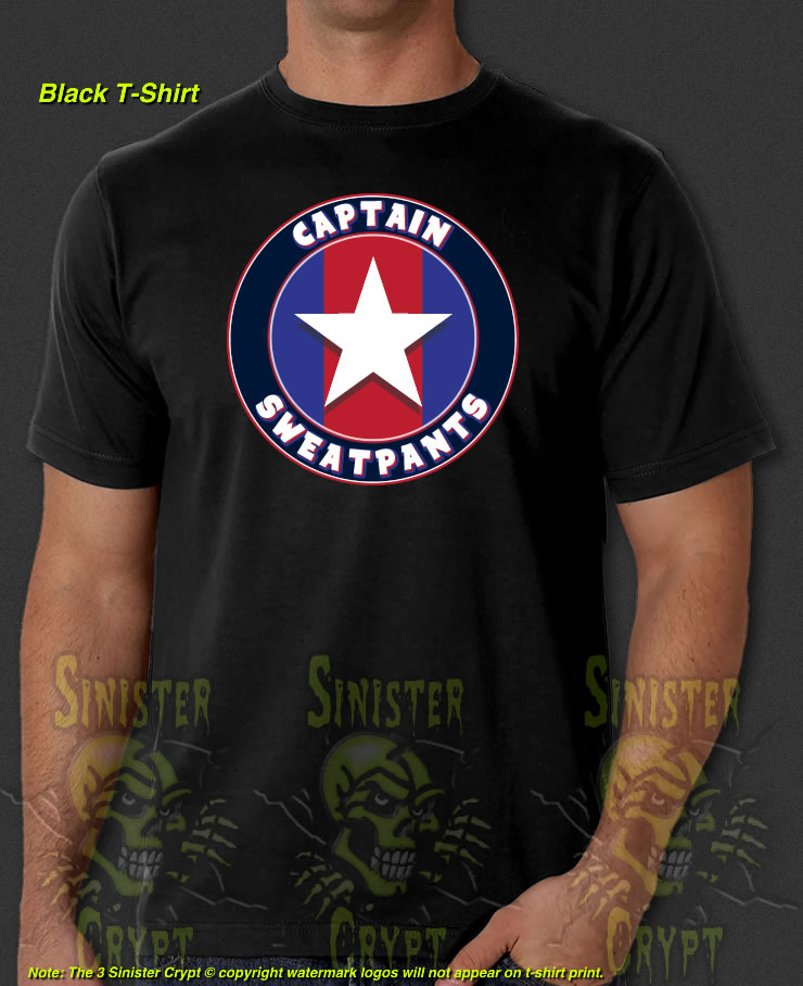Captain Sweatpants The Big Bang Theory Geek Comic Books Capt. New Black T-Shirt S-6XL