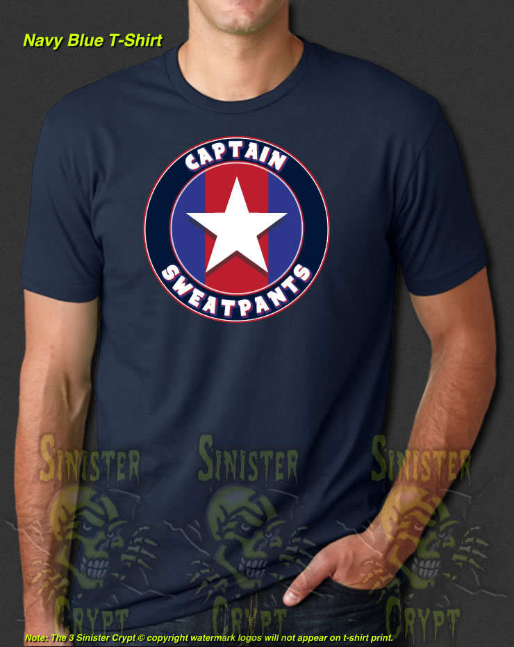 Captain Sweatpants The Big Bang Theory Geek Comic Books Capt. New Navy Blue T-Shirt S-6XL