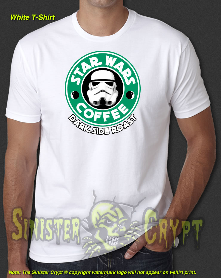 Star Wars Coffee White t-shirt Fast Food Retro-Vintage 60's 70's S-6XL