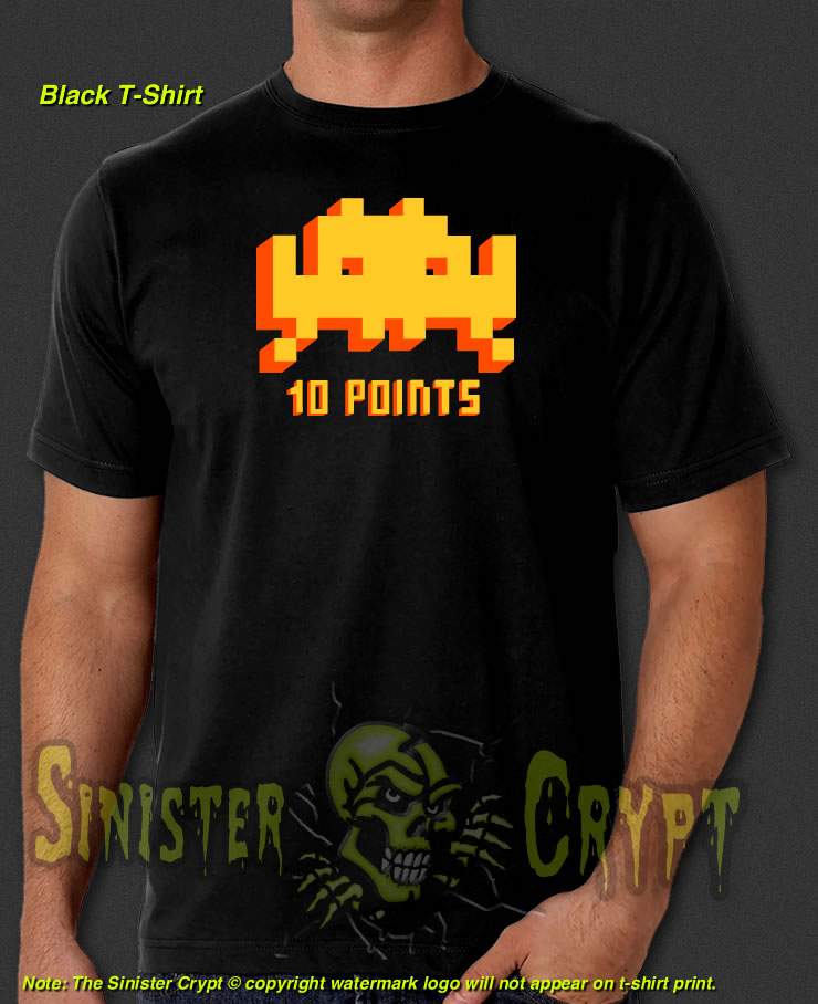 Space Invaders 10 points Black t-shirt IT Crowd Retro Arcade Video Game S-6XL