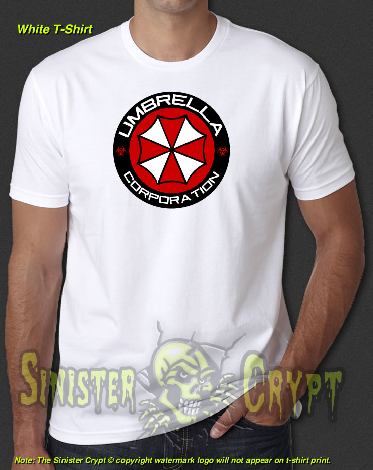 Umbrella Corp. Resident Evil White t-shirt T-Virus Capcom Video Game S-6X