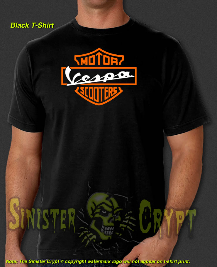Vespa Scooters Black t-shirt