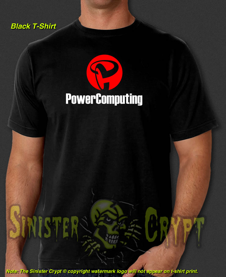 PowerComputing Black t-shirt Retro-Vintage Power Computing Mac Clone S-6XL