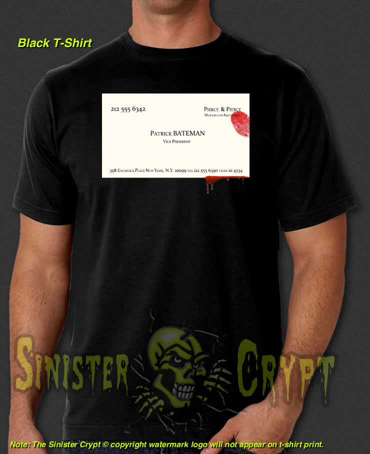 American Psycho Patrick Bateman Business Card Black t-shirt S-6XL