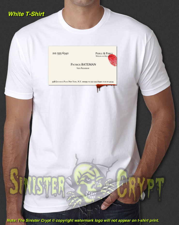 American Psycho Patrick Bateman Business Card White t-shirt S-6XL