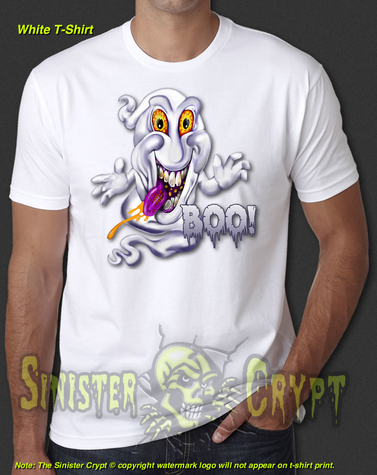 Ghost Boo! Halloween White t-shirt Ghostbusters homage S-6XL