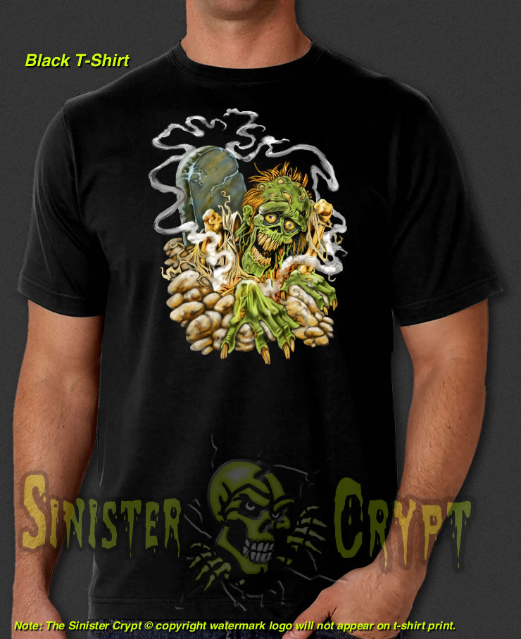 Green Zombie Halloween Black t-shirt S-6XL