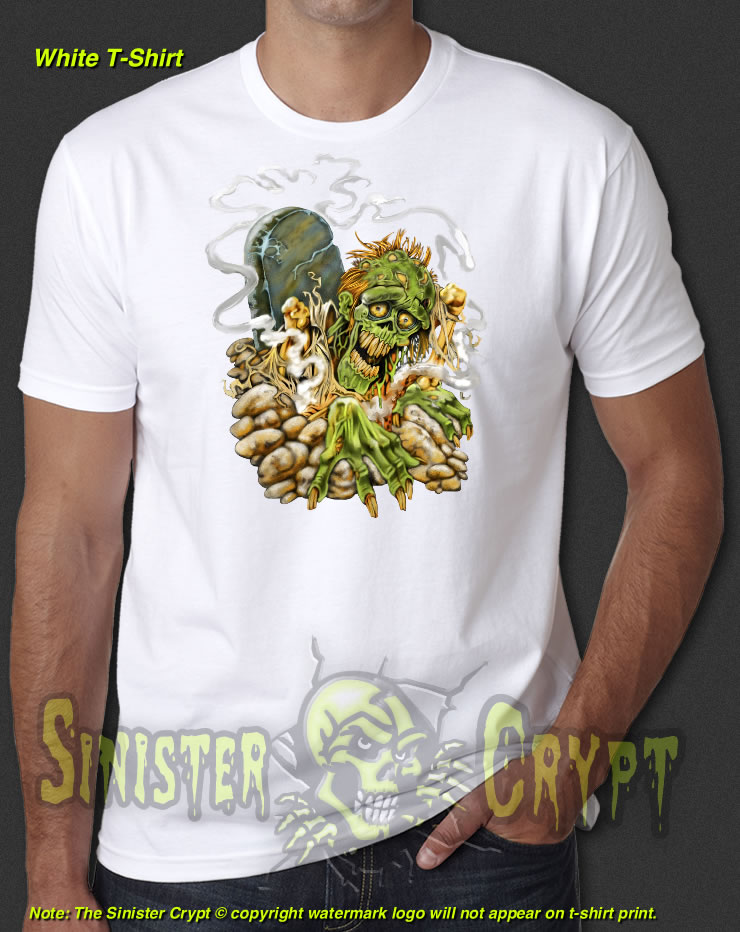 Green Zombie Halloween White t-shirt S-6XL