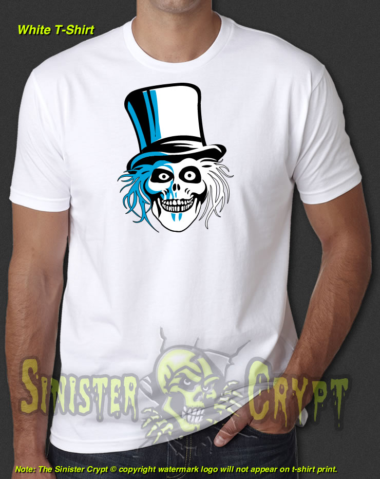 Hatbox Ghost White t-shirt Ezra Haunted Mansion Skull Disneyland Disney S-6XL