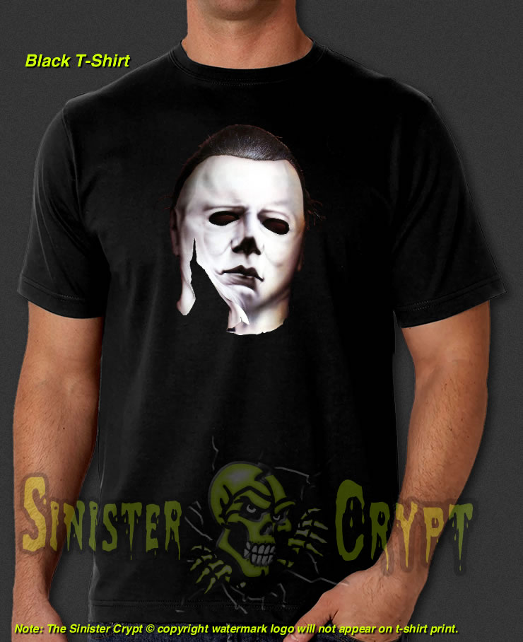 Michael Myers Halloween Face Mask Black t-shirt 1978 Movie The Shape Retro S-6XL
