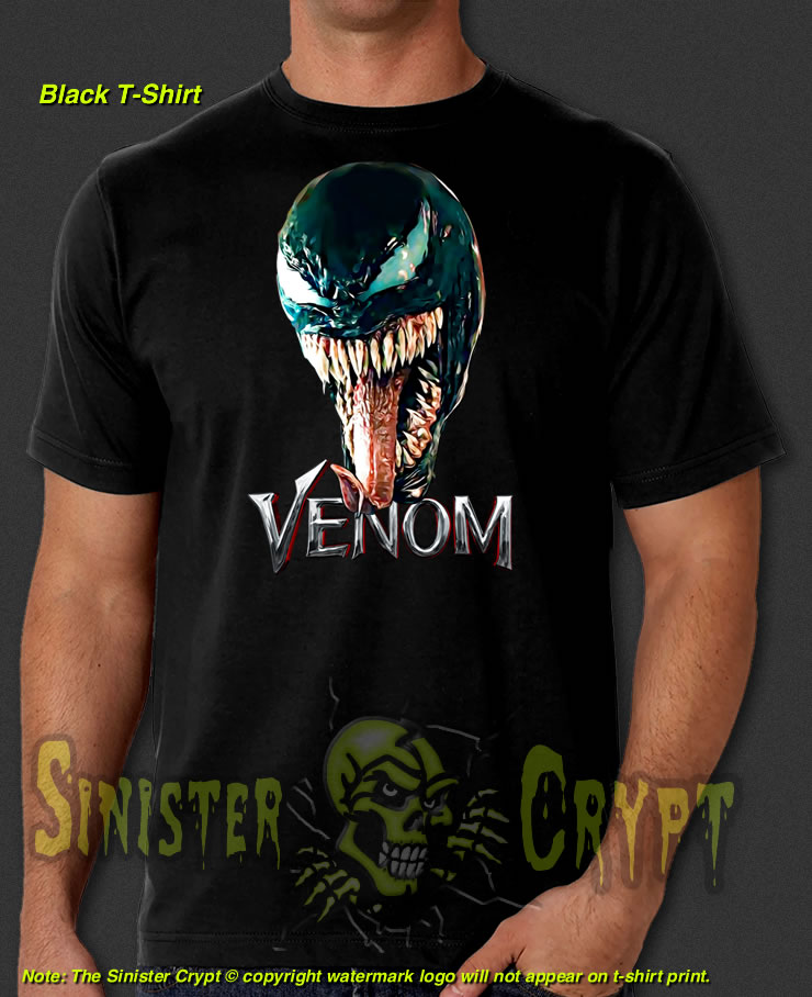 Venom Tongue Black t-shirt Marvel Unique Graphic
