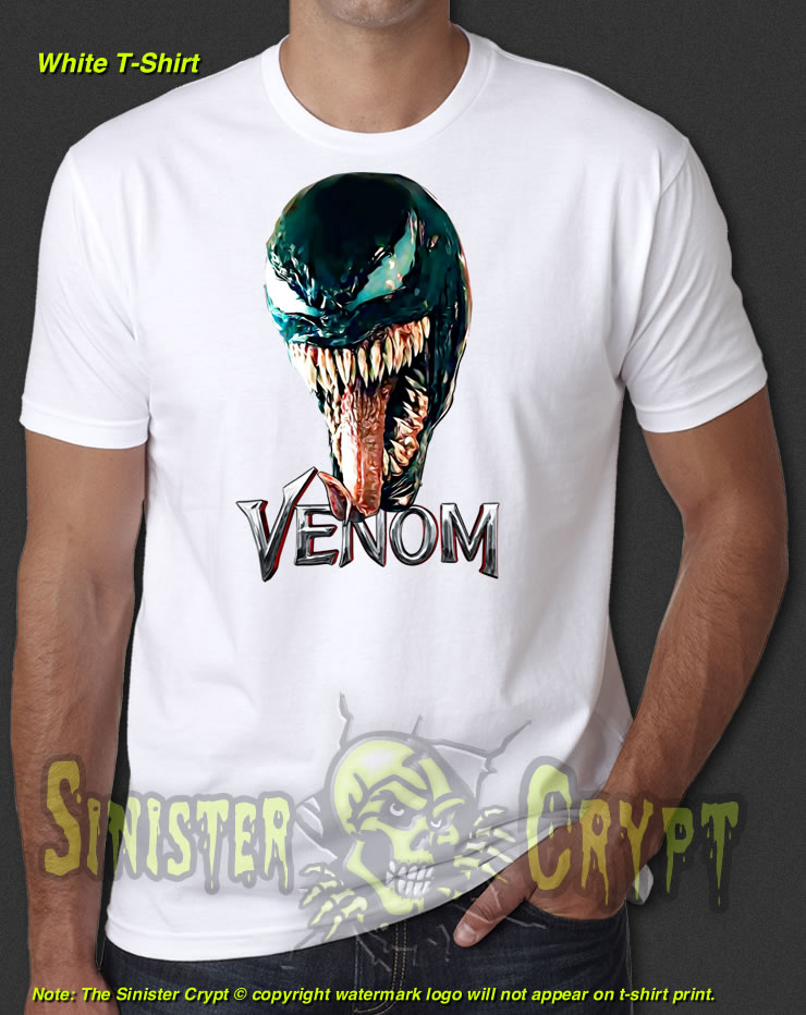 Venom Tongue White t-shirt Marvel Unique Graphic