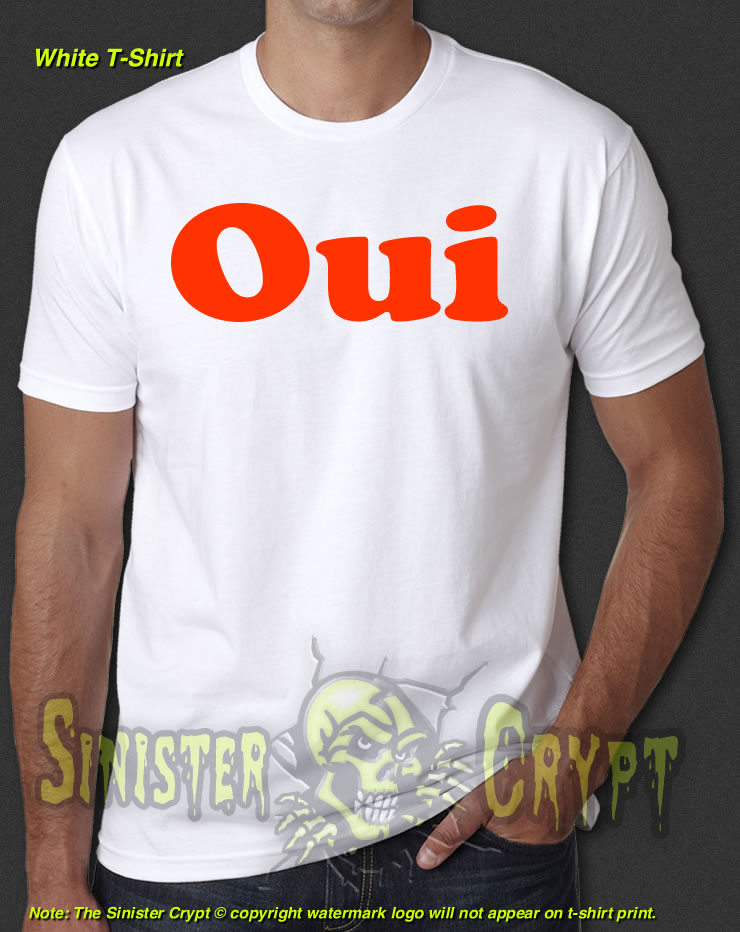 Oui White t-shirt 70s 80s adult magazine erotic French Yes S-6XL
