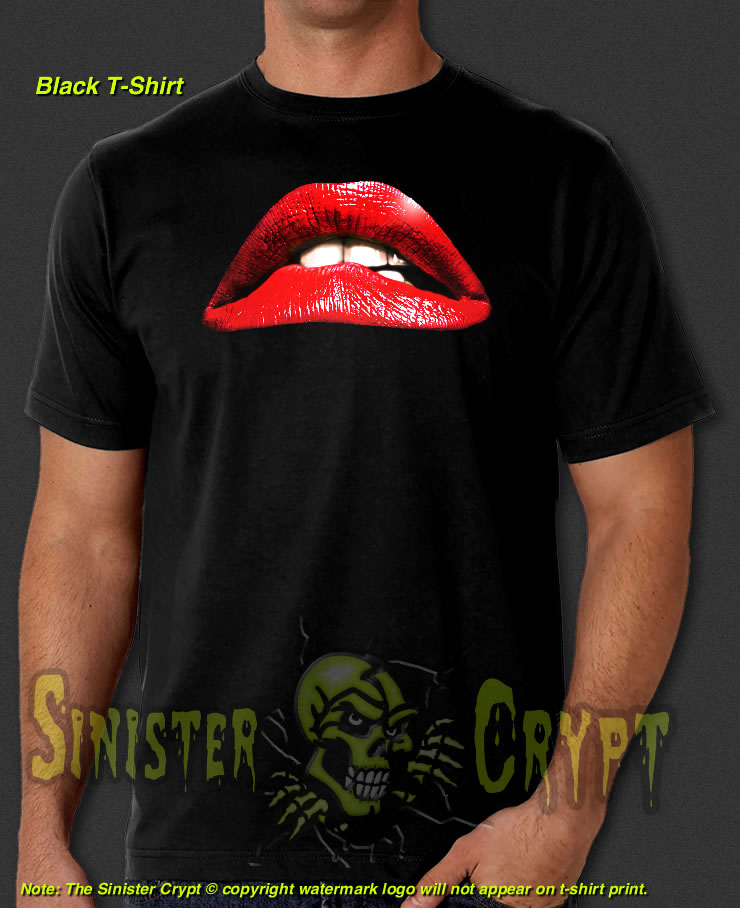 The Rocky Horror Picture Show Lips Black t-shirt Cult Movie Retro Vintage S-6XL